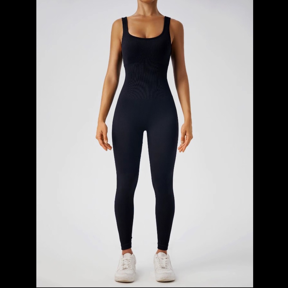 Seamless Tummy Control Ribbed One-Piece Jumpsuit - Picture 5 of 13